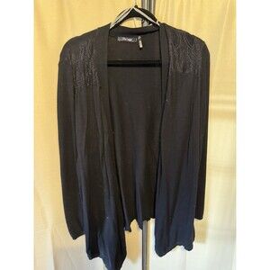 Daisy Fuentes Cardigan Small Women's Cotton Blend Black Adults 2X